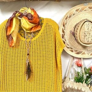 Artisan SILK watercolour scarf/wrap w resort vacay vibe